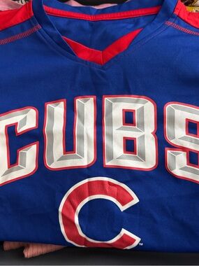 Blue 'Cubs' Graphic Jersey with Red & White Accents